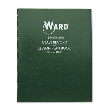 Ward® Combination Record-plan Book, 9-10 Week Term: 2-page Spread (38 Students), 2-page Spread (6 Classes), 11 X 8.5, Green Cover freeshipping - TVN Wholesale